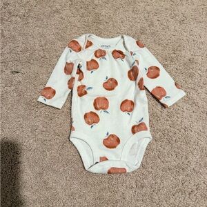 Gerber Cream and Orange Apple Print Bodysuit